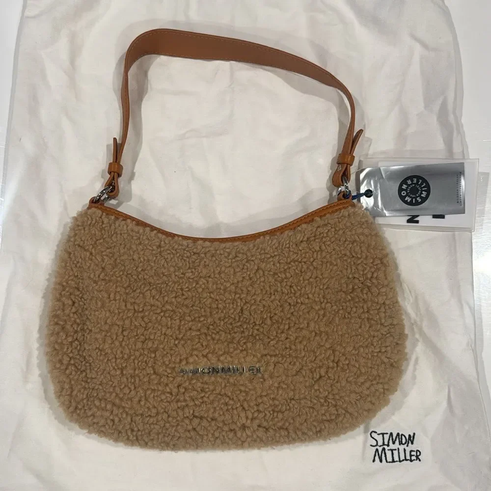 NWT Simon Miller Faux Sherpa Satchel Sasi Handbag Tan